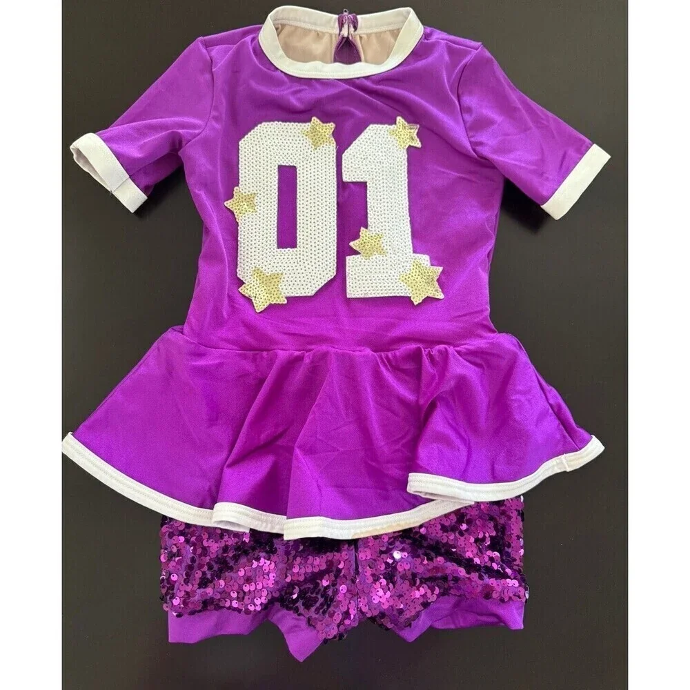 Weissman Dance Costume Weissman Pump Up The Jam sequin purple girl's MC 11/12
